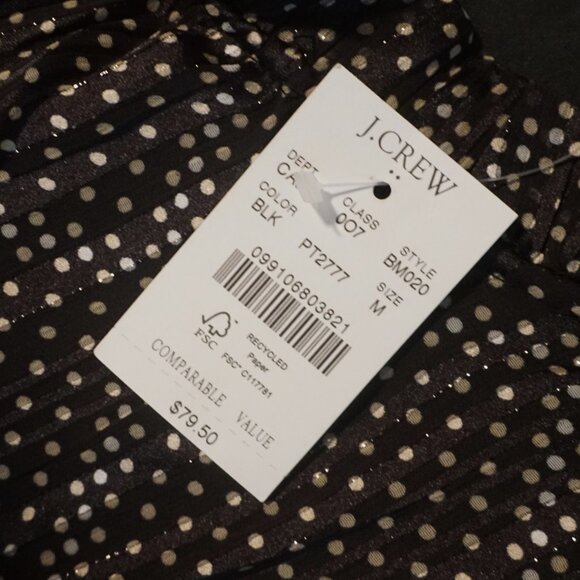 J. Crew Black with White Polka-Dot Sleeveless Blouse Women’s Medium - Picture 10 of 11